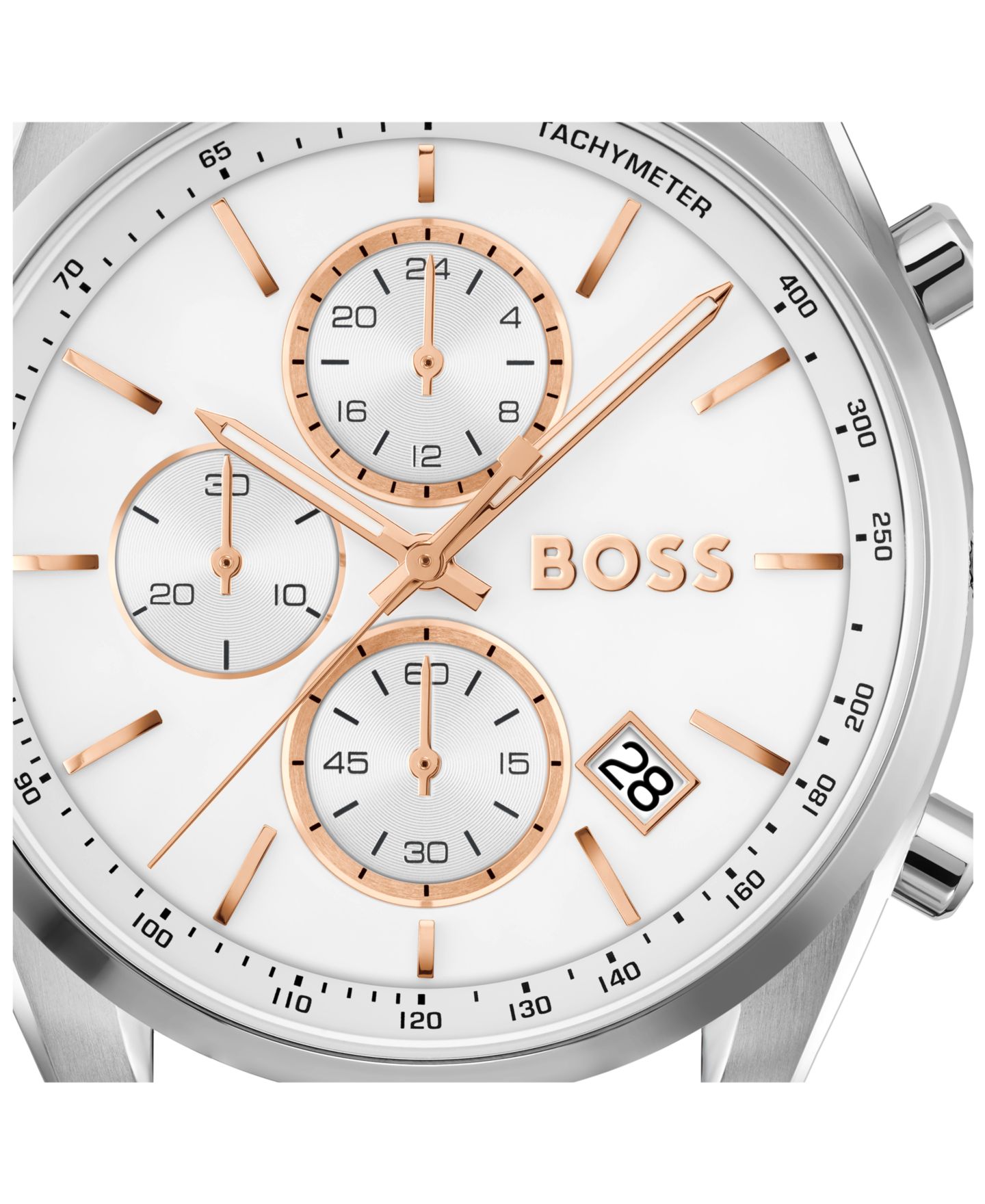 Мужские часы Hugo Boss Grand Prix 44 Quartz Chrono Brown Leather Watch, 44.5mm — фото 4