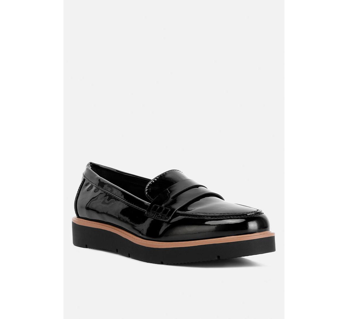 sinclair patent faux leather heeled loafers