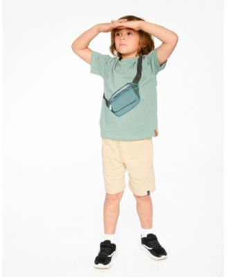 Big Boys ganic Cotton Jersey T-Shirt with Cross Bag Green