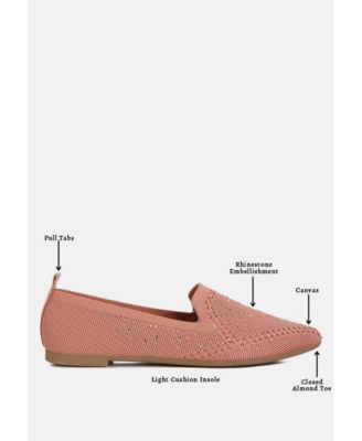 Womens Abedi Rhinestone Embellished Pull Tab Loafers