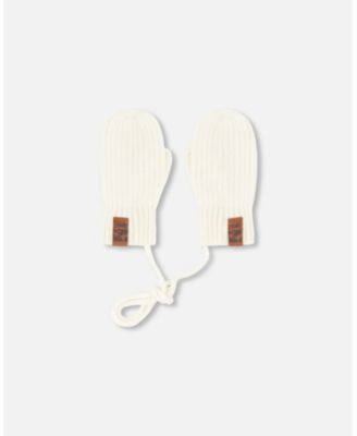 Baby Unisex Baby Knit Mittens with Cord - Baby