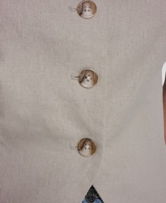 Women's Crewneck Button-Front Vest