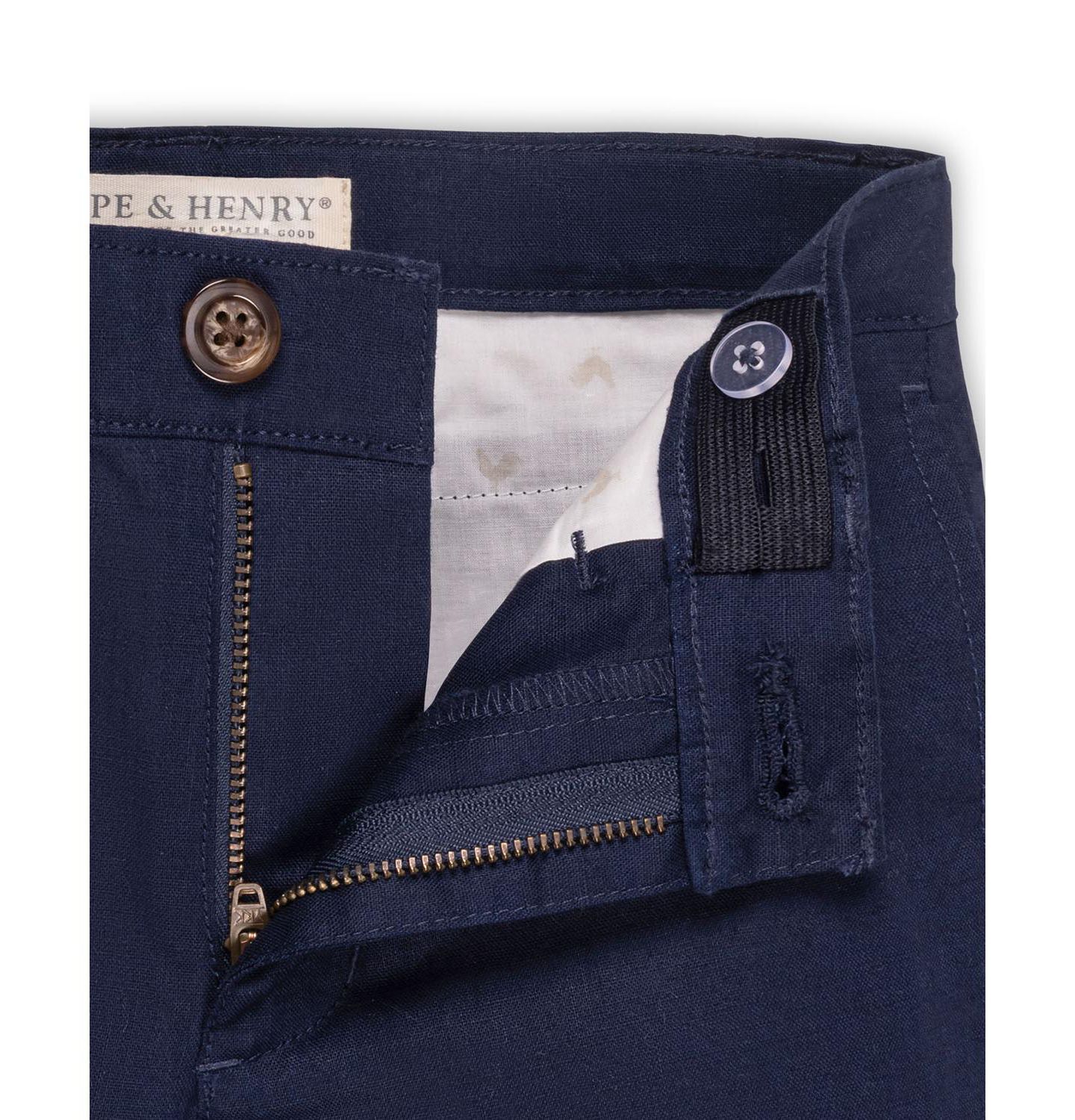 Брюки Hope & Henry Linen Suit Pant для мальчиков, цвет: Тёмно-синий льняной — фото 4
