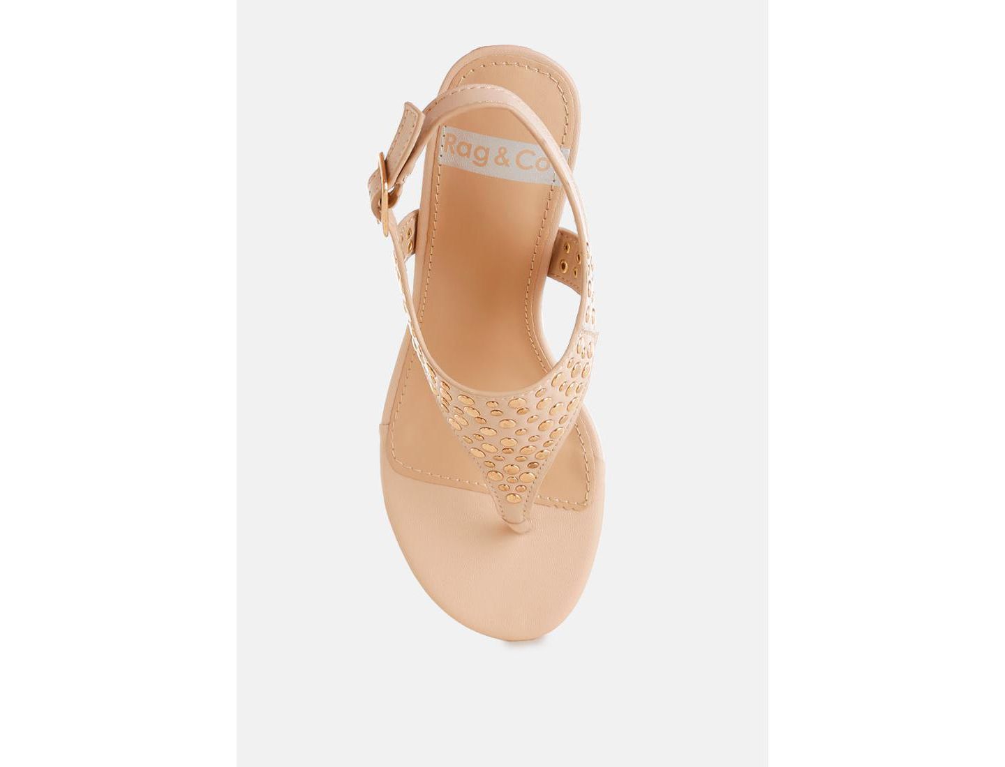Трусы-стринги Rag Wedges — Rag & Co, цвет: Бежевый кожаный — фото 4