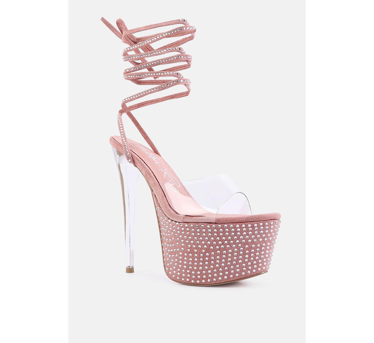 Sugar Mom Strappy Diamante Platform High Heels