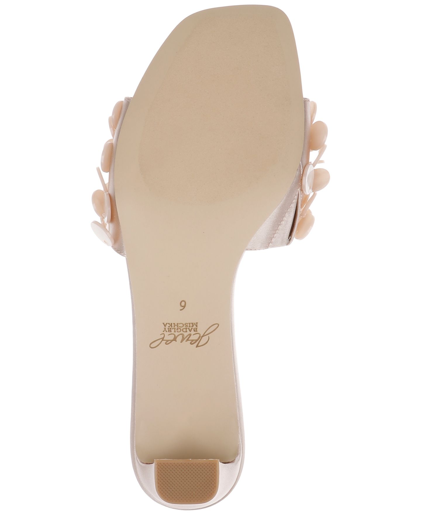 Женские сандалии Jewel Badgley Mischka Pacific Slip-On Dress Sandals, цвет: Тёмный телесный атласный — фото 5