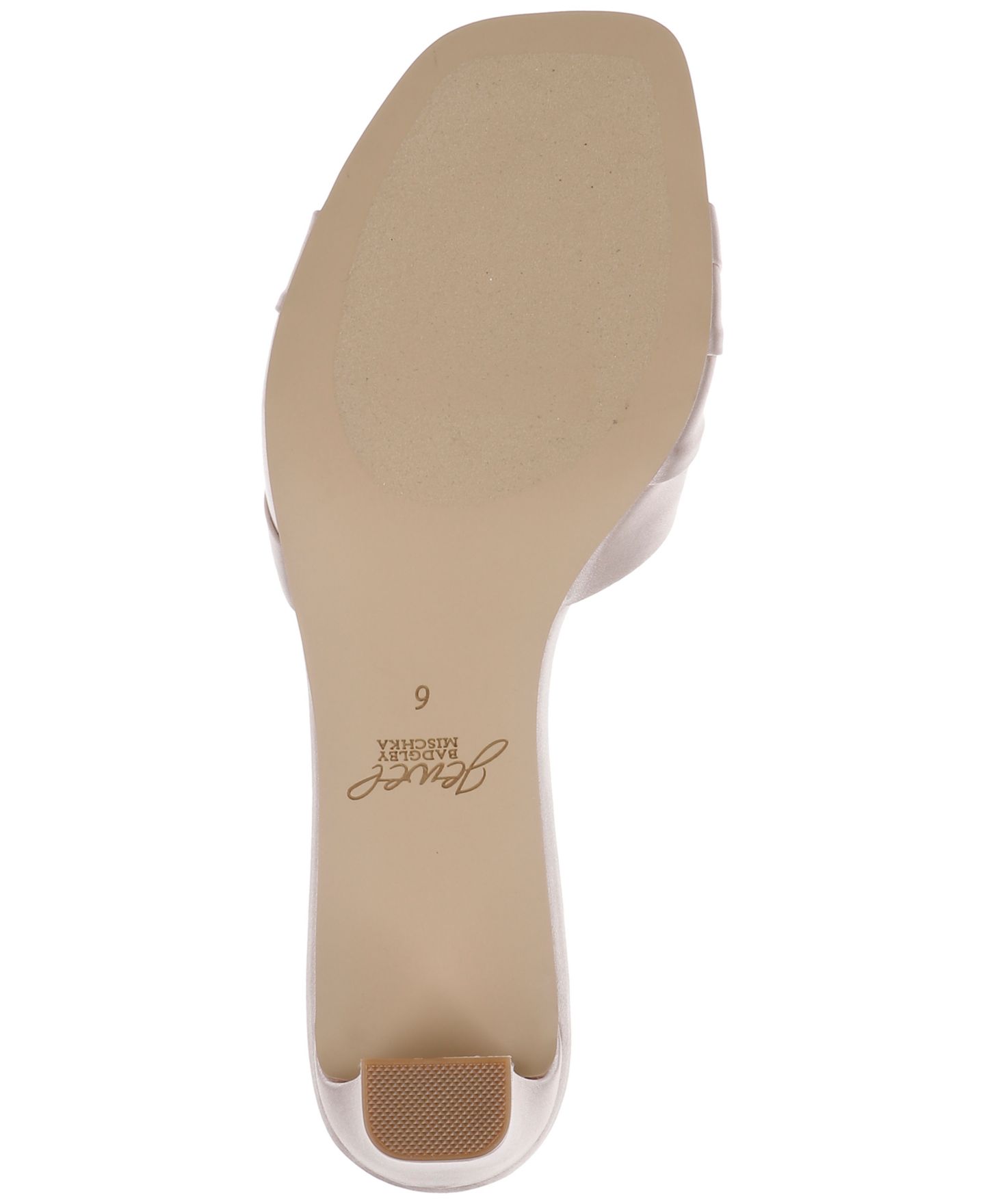 Женские сандалии Jewel Badgley Mischka Paris Slip-On Slide, цвет: Шампань атласный — фото 5