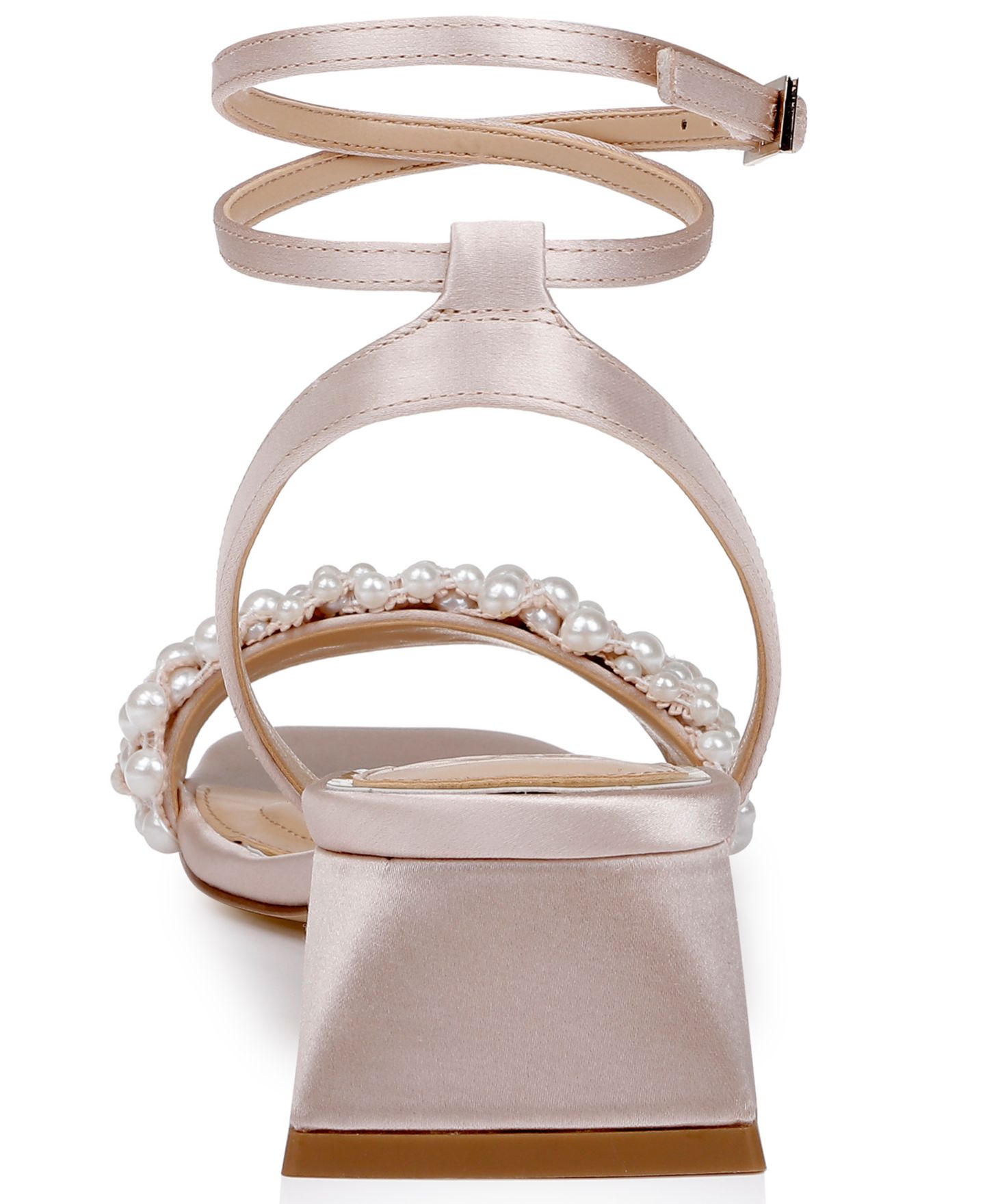 Женские сандалии Jewel Badgley Mischka Payton Square Toe Evening, цвет: Шампань атласный — фото 3