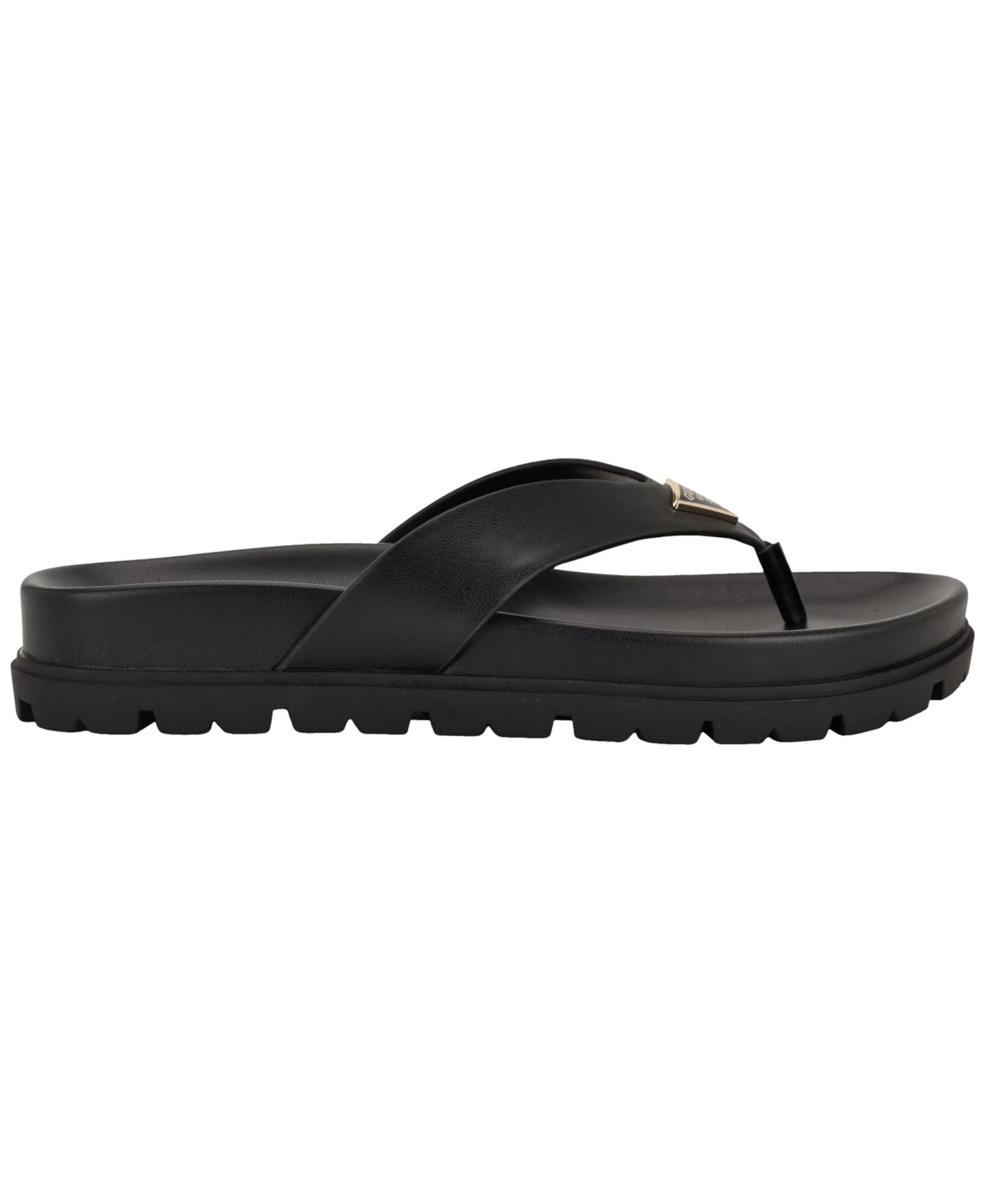 Женские сандалии GUESS Davelle Thong Slip-On Lug Sole, цвет: Чёрный — фото 2
