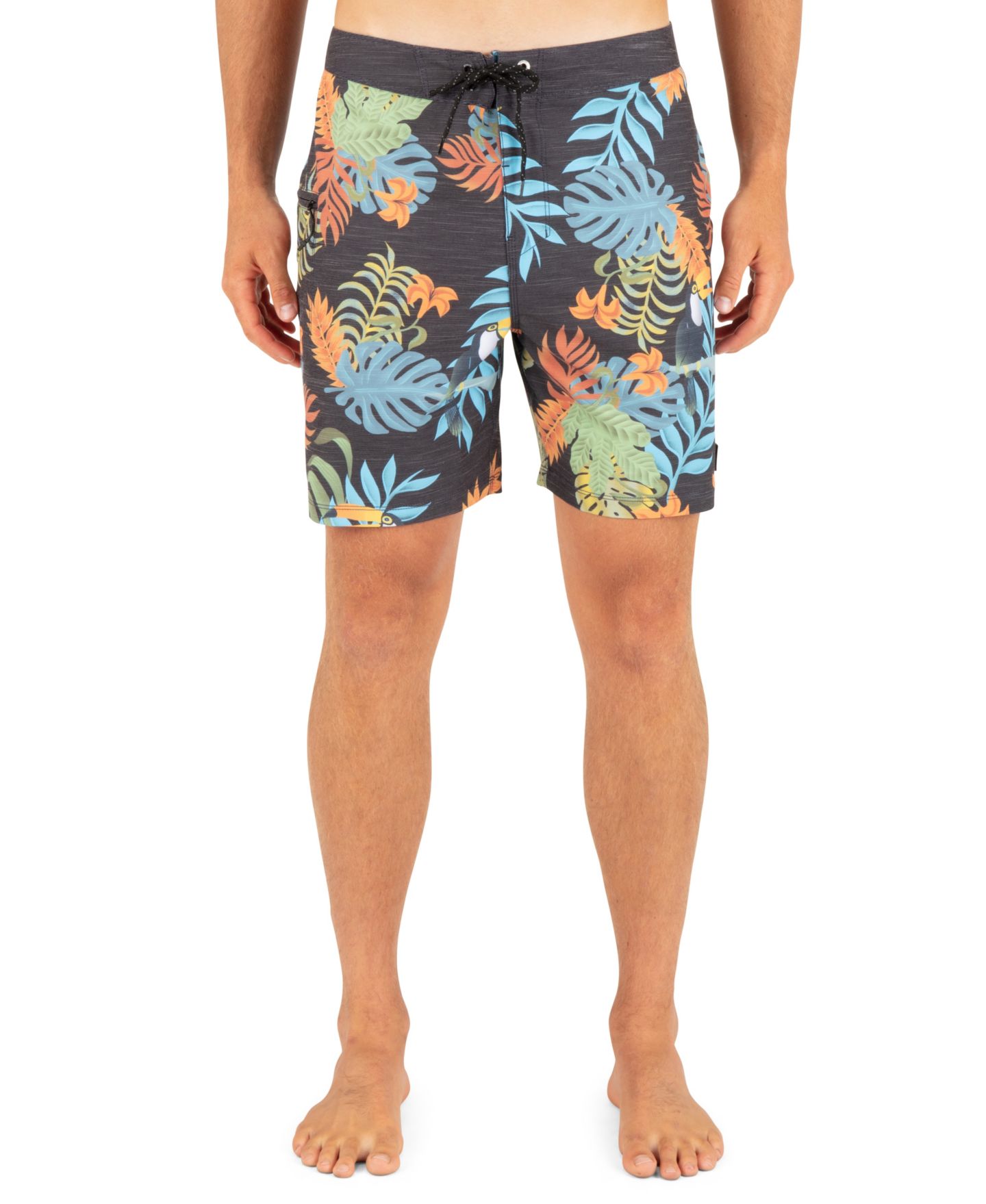 Пляжные шорты Regular-Fit для мужчин — Hurley, цвет: Чёрный — фото 1