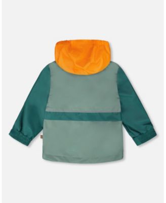 Big Boys Mid-Season Jacket Dark Green and Orange