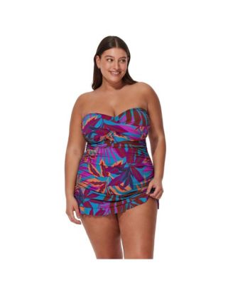 Plus Size Plantopia Bandeau Swimdress Size/Full Figure