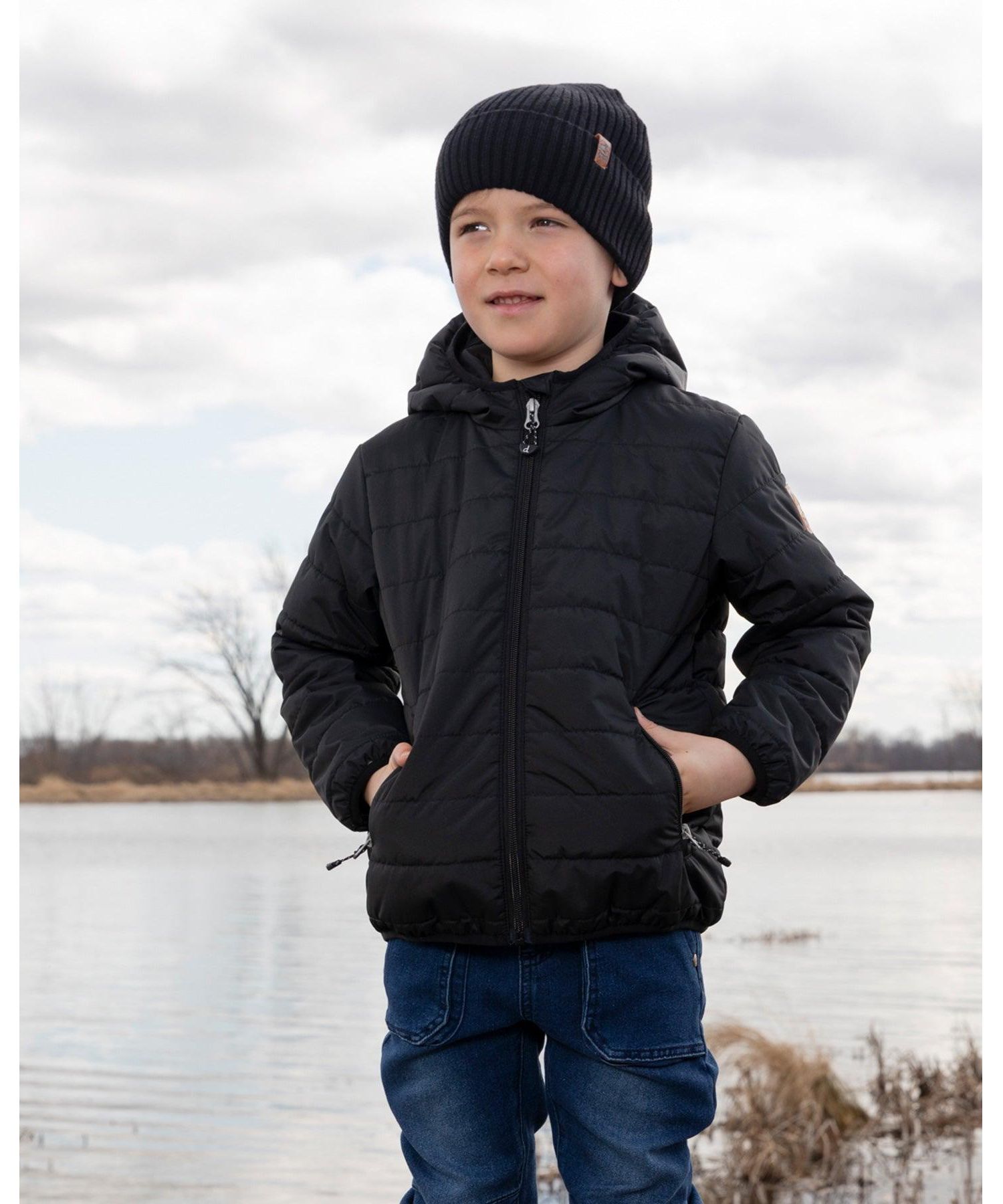 Toddler Unisex Quilted Mid-Season Jacket Black