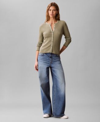 Women's Striped Long-Sleeve Sweater