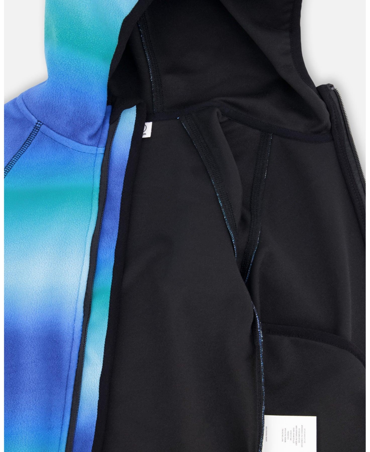 Deux par Boy Softshell Jacket Blue To Black Gradient - Child