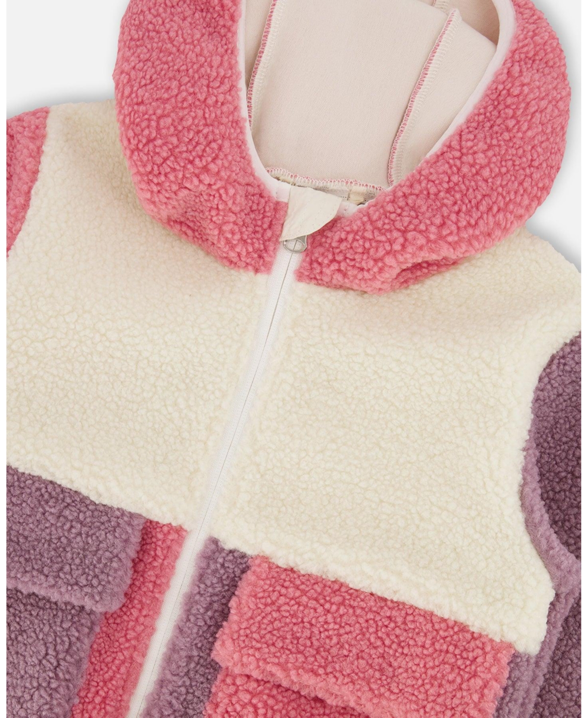 Deux par Girl Sherpa Jacket Pink Colorblock - Toddler|Child