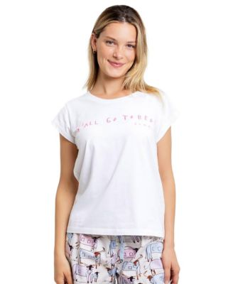 Women's Drawbertson Y'All Go To Bed Cotton Pajama T-Shirt