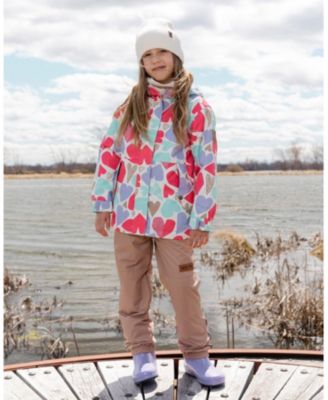 Big Girls Two-Piece Mid-Season Outerwear Set White Heart Print