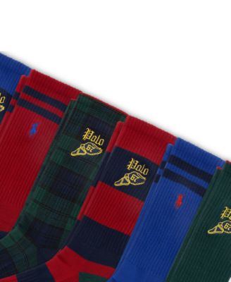 Men's Blackwatch Tartan & P-Wing Crew Socks, 6-Pack