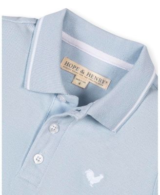 Big Boys Hope and Henry Organic Short Sleeve Knit Pique Polo Shirt