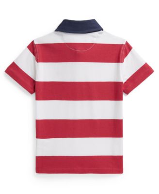 Boys' 2-7 Striped Cotton Short-Sleeve Rugby Shirt