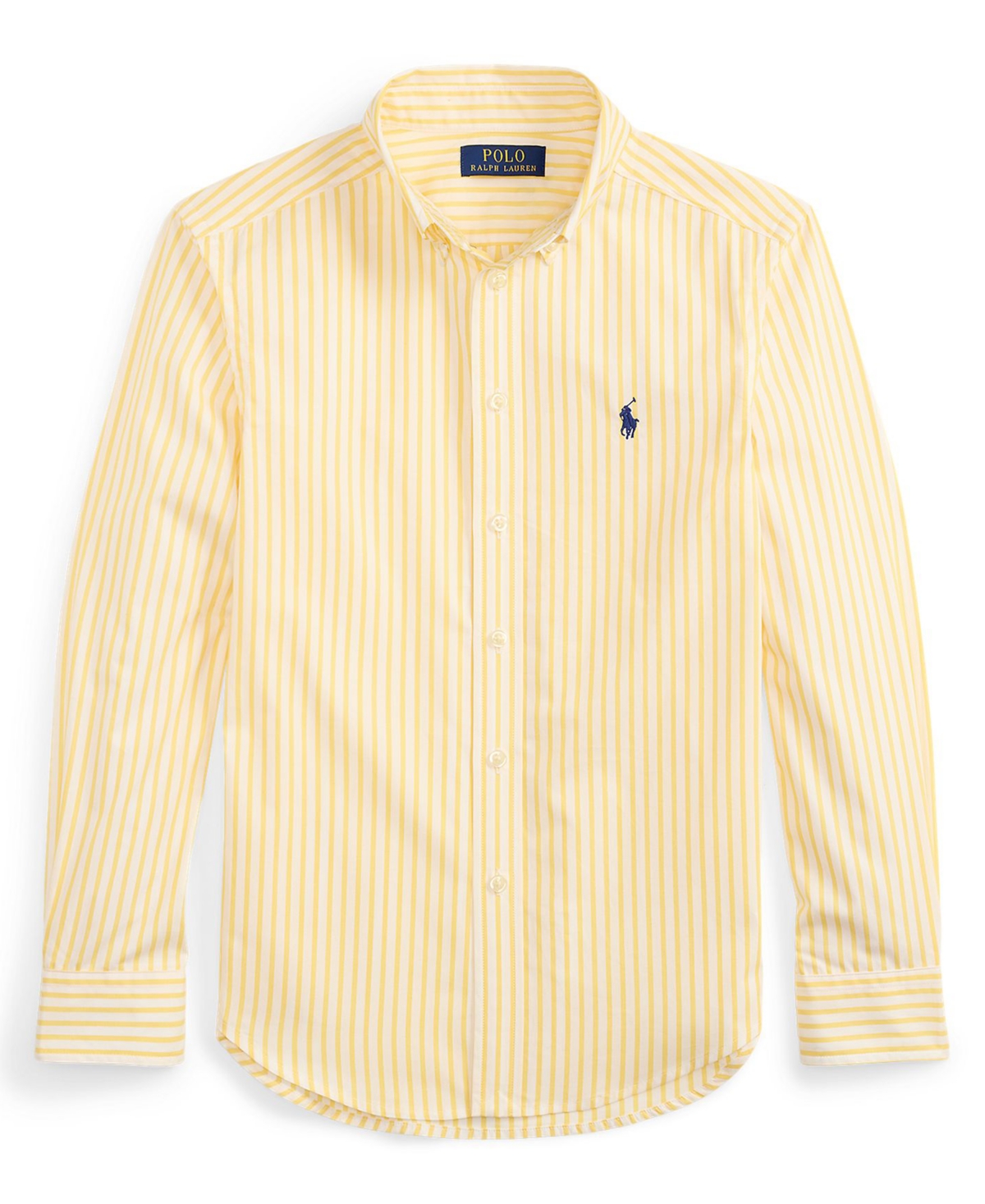 Polo Ralph Lauren Boys' 8-20 Plaid Poplin Collared Shirt - Corn Yellow White