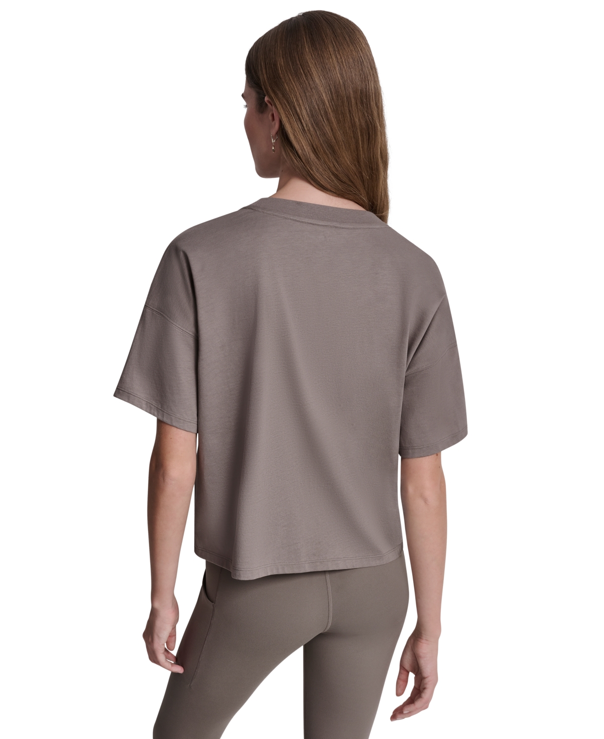 Dkny Sport Women's Metallic Bubble Logo Drop Shoulder Pull-On T-Shirt