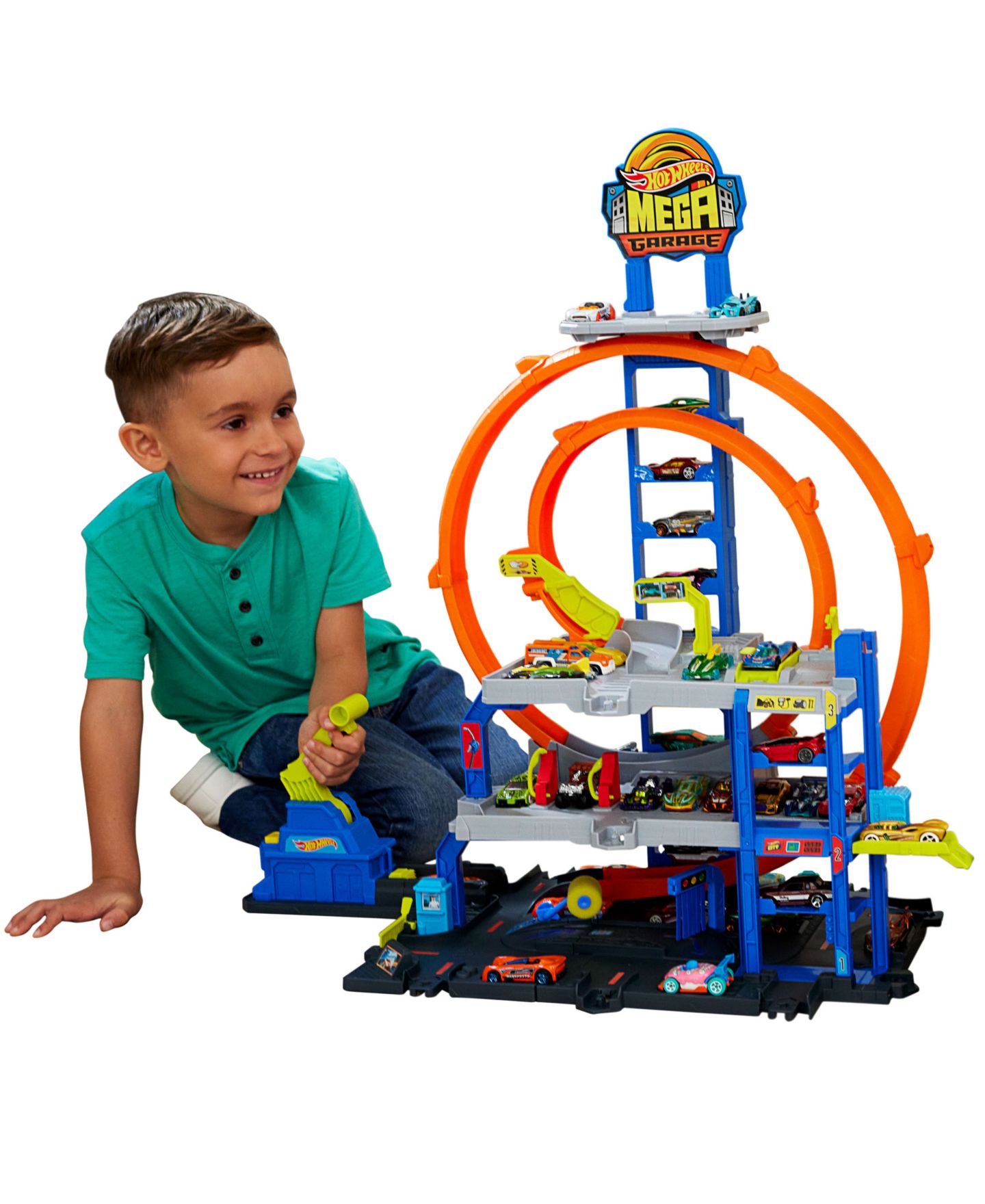 Детский игровой набор Hot Wheels Mega Loop Garage Playset — фото 2