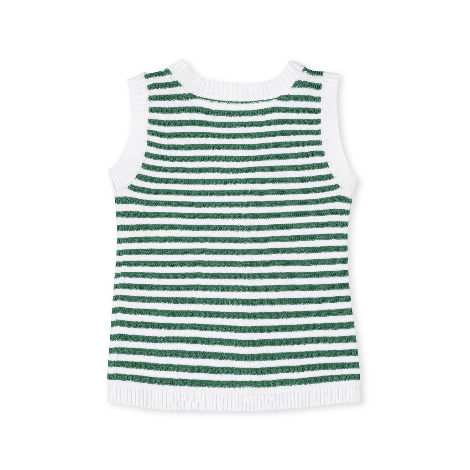 Girls Hope and Henry Organic Button Front Sweater Tank with Bows
