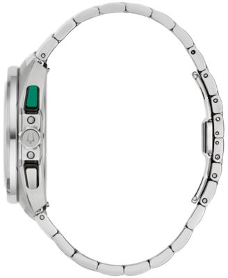 Men's Racing Racer Silver-Tone Stainless Steel Bracelet Watch 42mm