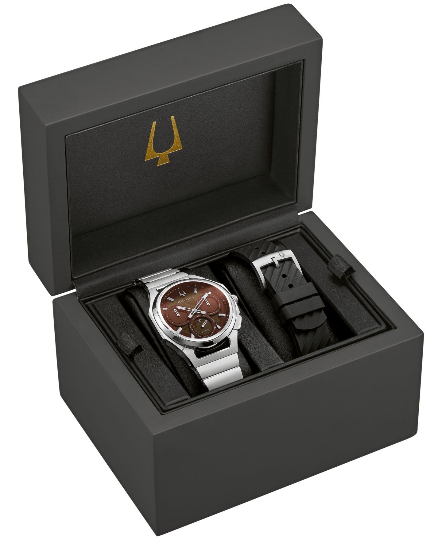 Мужские часы Bulova Curv Progressive Sport Silver-Tone Stainless Steel Bracelet Watch 44mm — фото 8