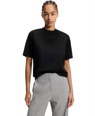 BOSS by Women's Mercerized Cotton Relaxed-Fit T-Shirt