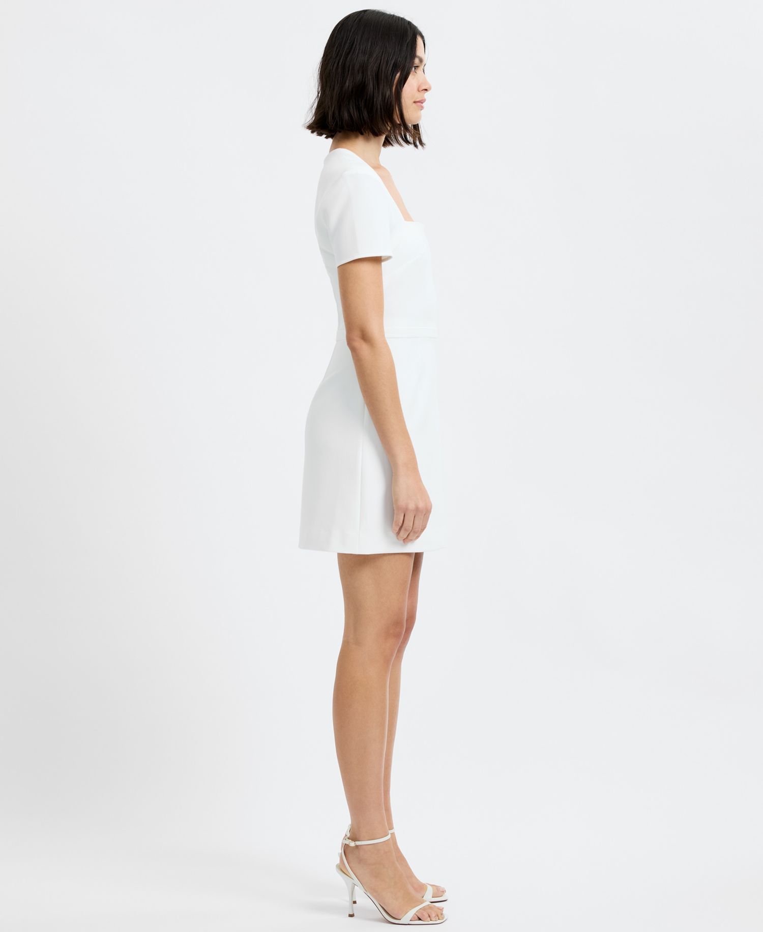 Women's Short-Sleeve Square Neck Mini Dress