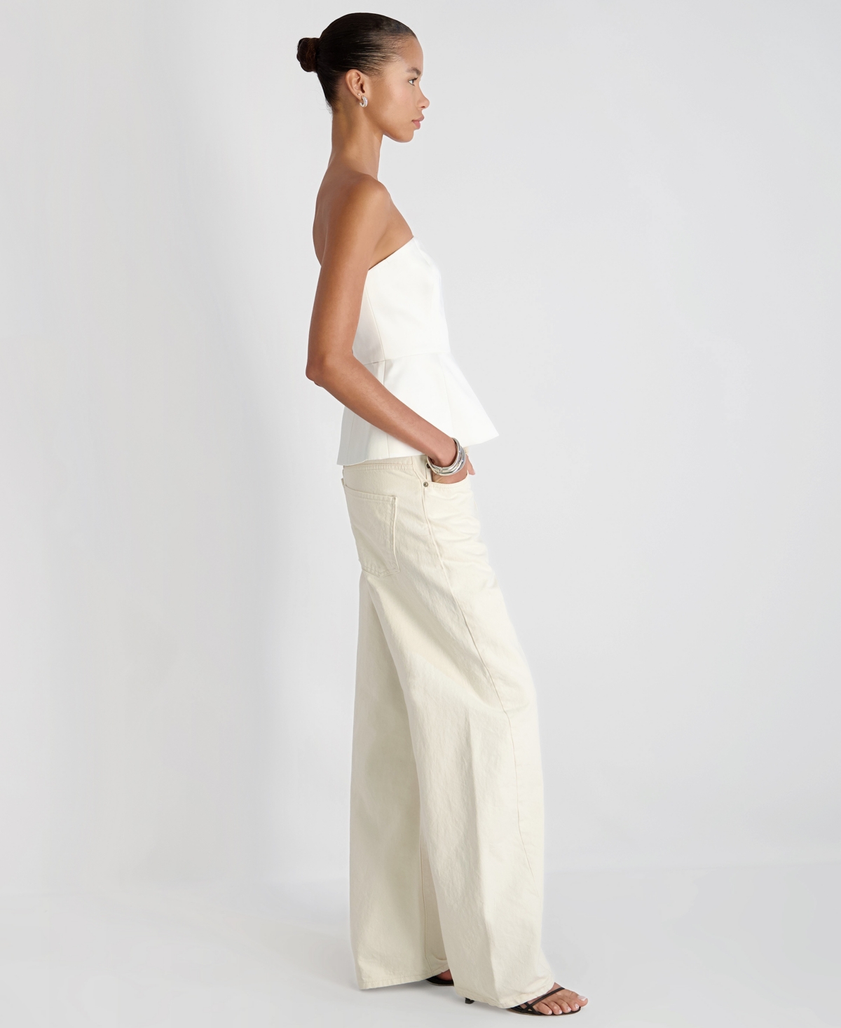 French Connection Women's York Satin Christa Fleur Strapless Top