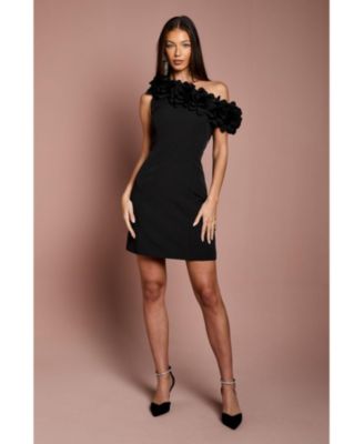 Women's 3d Floral One Shoulder Mini Dress