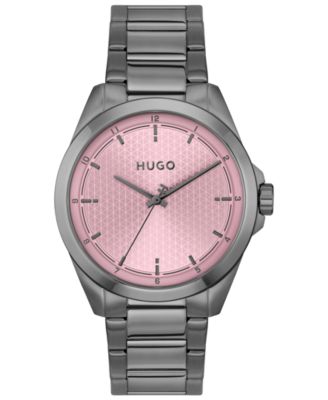 Men's Seam Quartz Ionic Plated Grey Steel Watch, 42.5mm