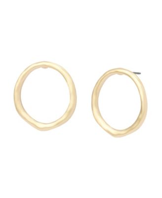 Silver Sculpted Small Circle Post Earrings
