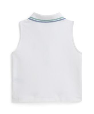 Girls' 7-16 Stretch Mesh Half-Zip Boxy Polo Shirt