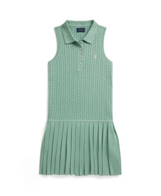 Girls' 7-16 Mini-Cable Polo Collar Dress