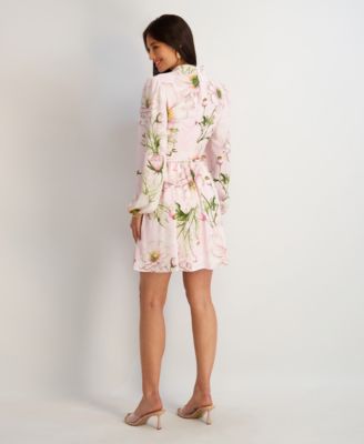 Women's Textured Woven V-Neck Dress