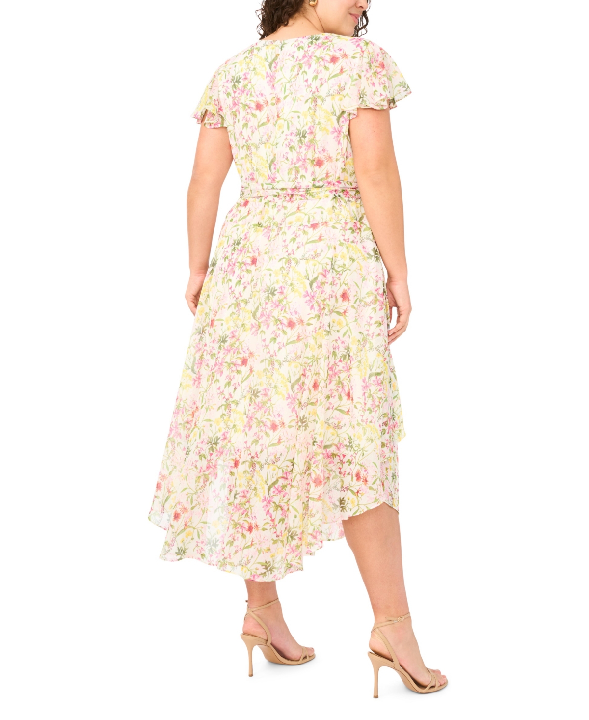 Vince Camuto Plus V-Neck Short-Sleeve Midi Dress