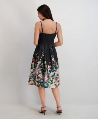 Women's Printed Sweetheart Neck Dress