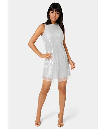 silver semi formal dresses AQUA ~ Sequins Strapless GRAY Skirt Hi-Low Semi-Formal Gown 0 NEW $248 and glitter finish Style CC2421
