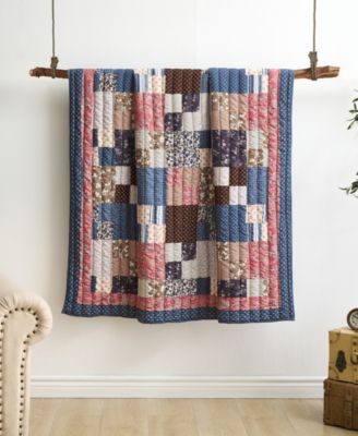 Shiloh Patchwork Floral Print Cotton Blend Throw, 50" x 60"