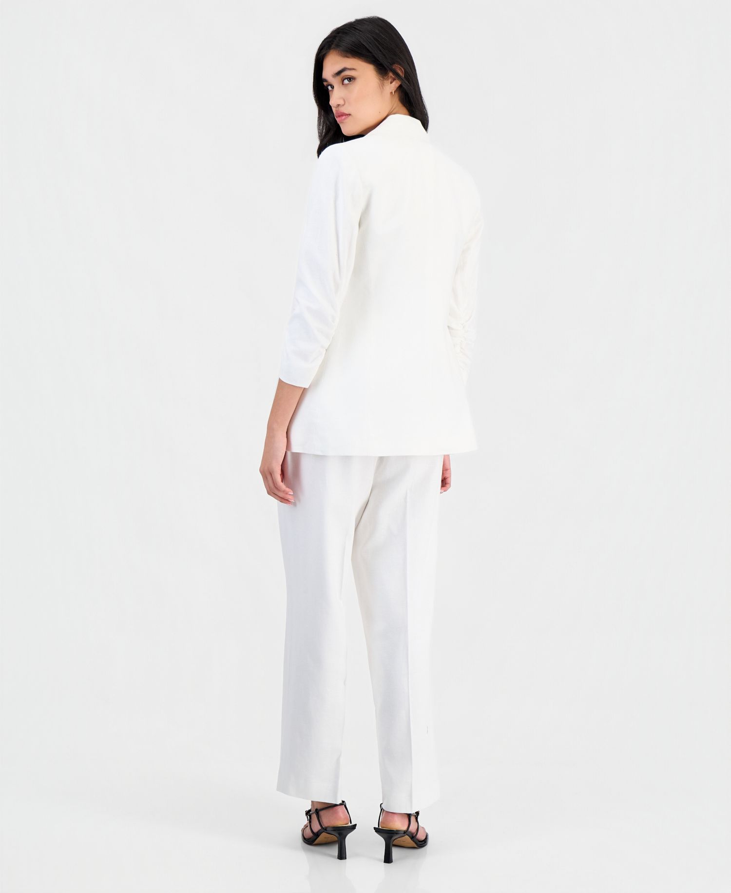 Women's Linen-Blend Button-Front Vest