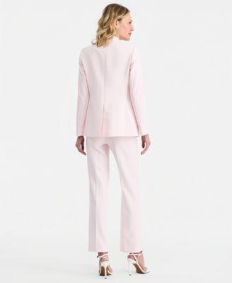 Brooch Blazer, Short-Sleeve Top & Pull-On Pants