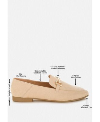 Womens Noltas Horsebit Embellished Flat Loafers