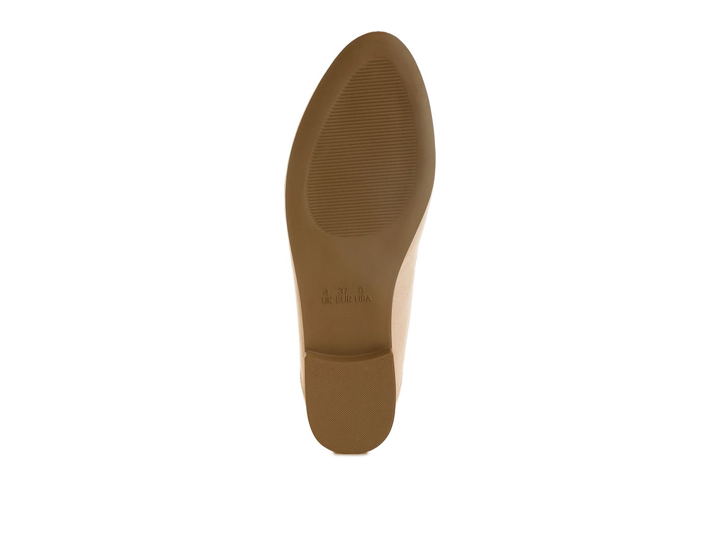 Женские туфли London Rag Noltas Horsebit Embellished Flat, цвет: Бежевая искусственная кожа — фото 8