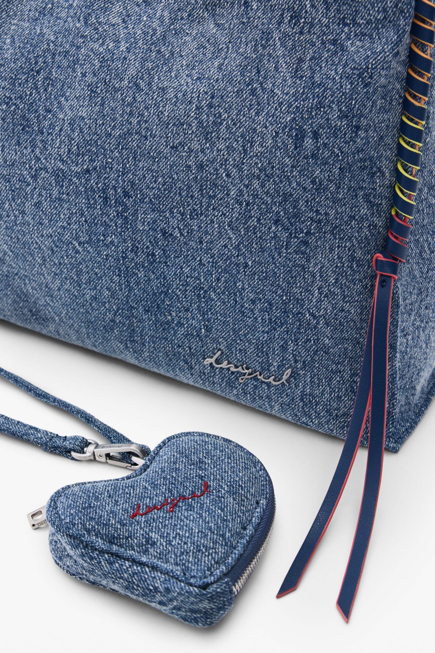 Women's Big denim heart bag