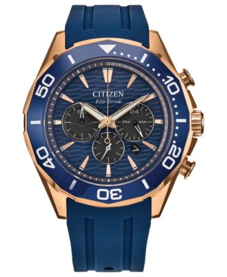 Men's Endeavor Chronograph Navy Strap Watch, 43mm